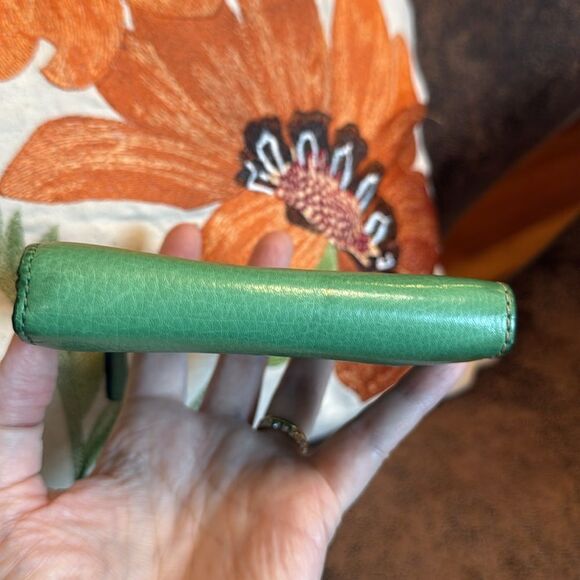 VINTAGE COACH WATER BUFFALO LEATHER WALLET CARD CASE ZIP AROUND EXOTIC GREEN’ish - Picture 5 of 9